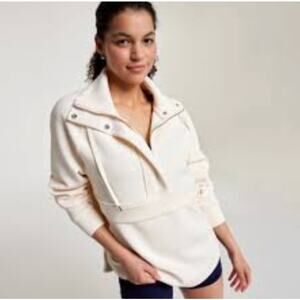 Calia Soft Scuba Anorak Tunic Pullover Light Cream L-XL
